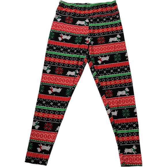 Joyland Pajama Bottoms 2 Pair Snowflake/Dog Stretch Women's Size Large - Picture 2 of 8